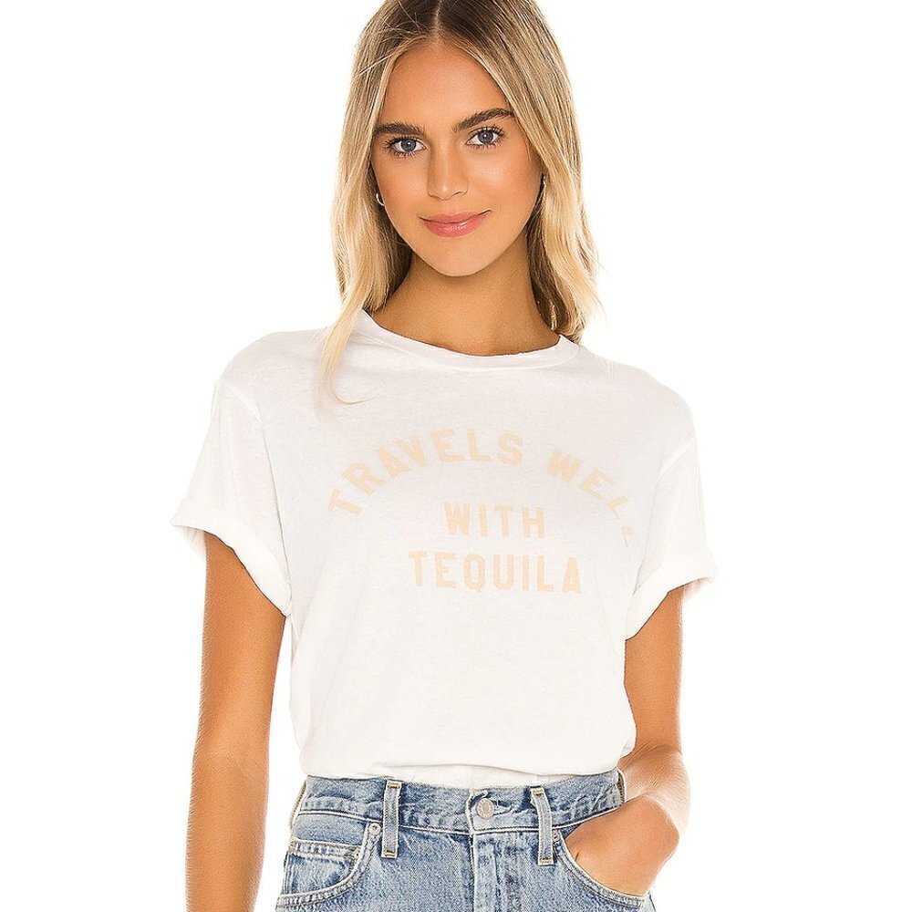 Wildfox Con Tequila Baby Graphic Print Jersey Tee New Small